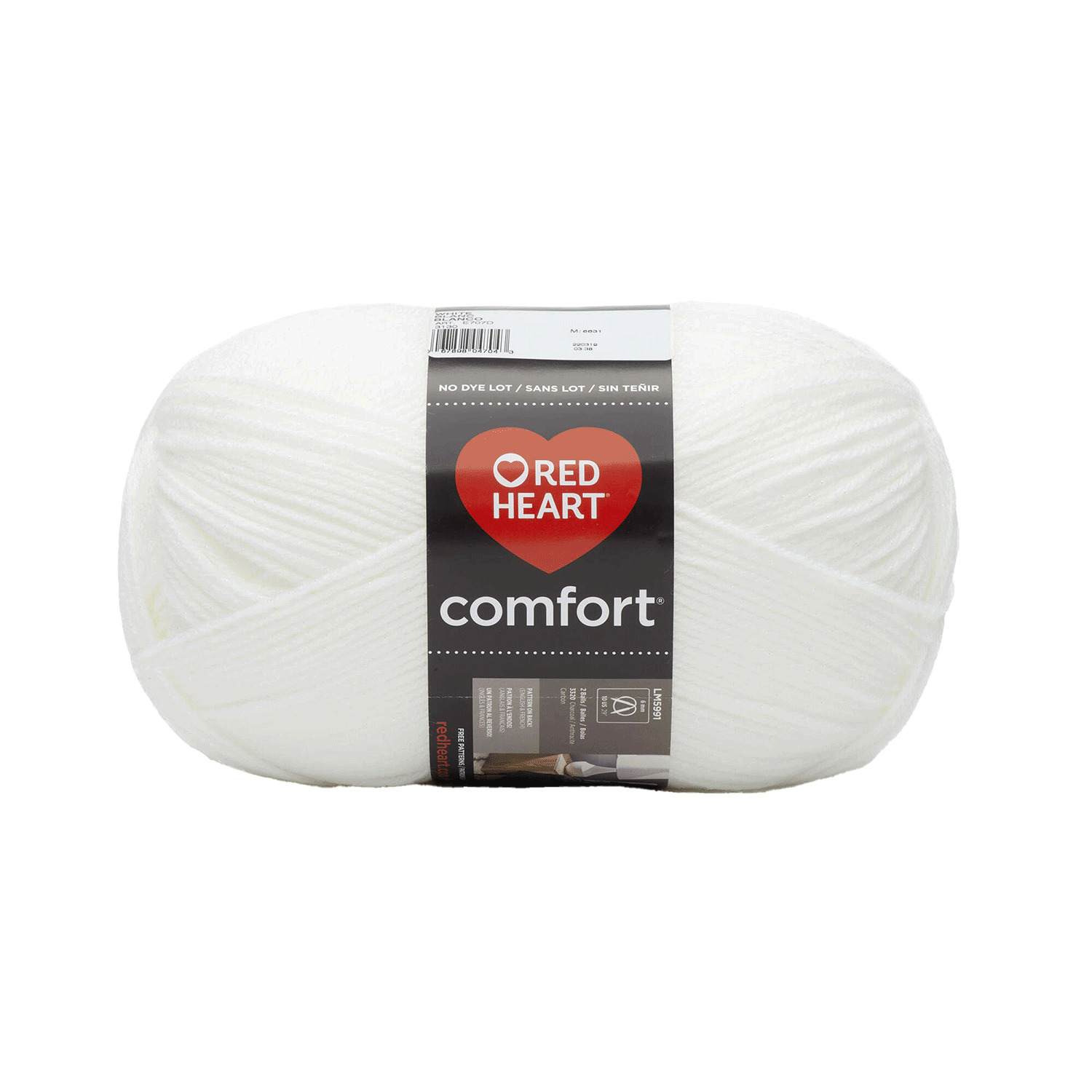 Red Heart Comfort - Yarn, White shimmer