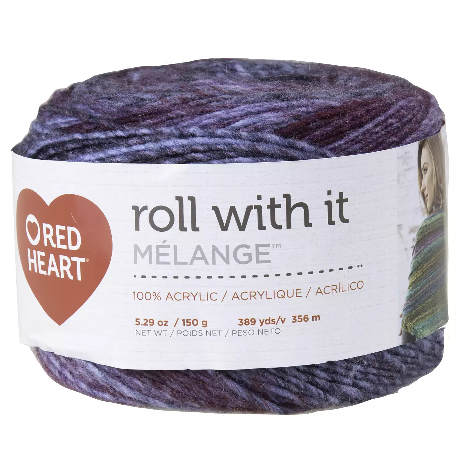 Red Heart Roll With It Mélange - Yarn, autograph. Colour: multi-color