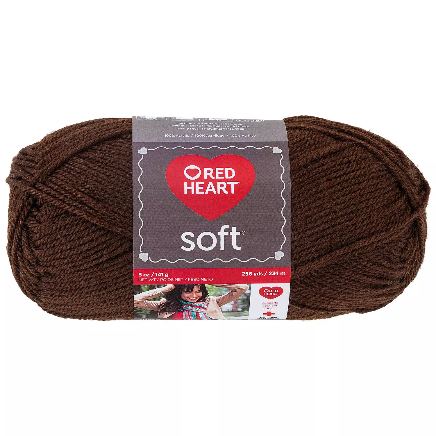 Red Heart Soft - Fil, chocolat