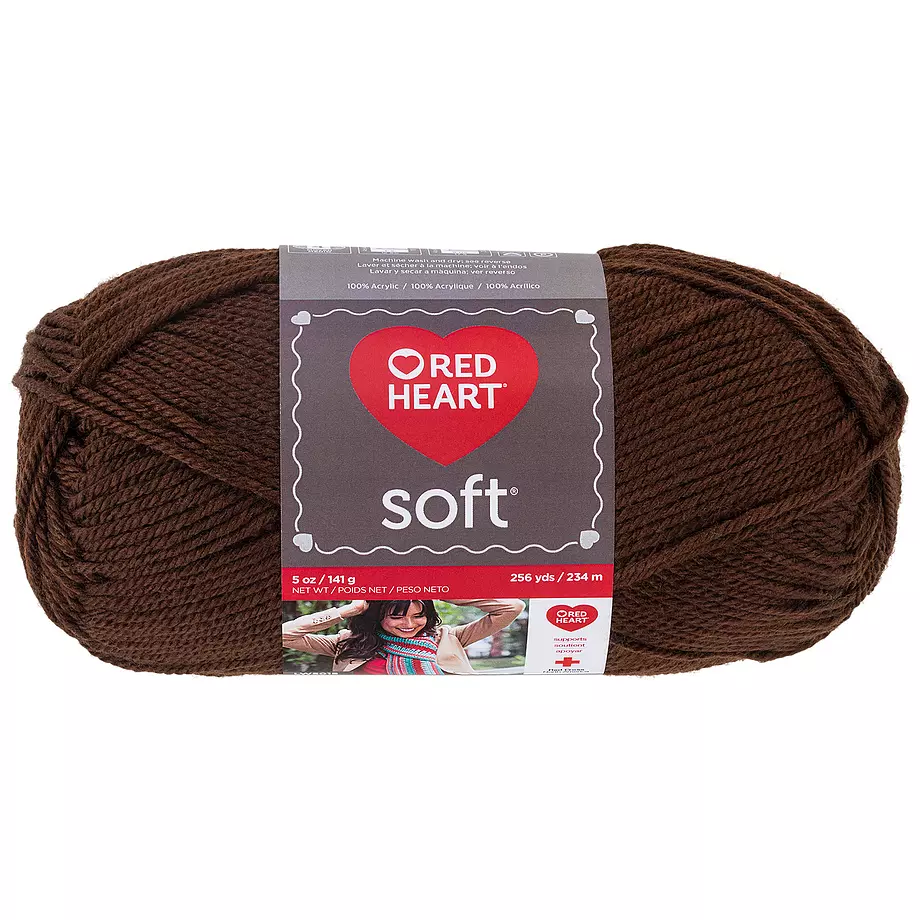 Red Heart Soft - Fil, chocolat