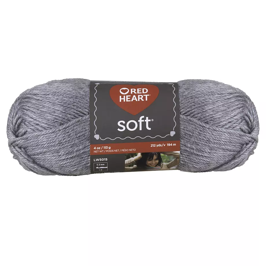 Red Heart Soft - Yarn, light grey heather