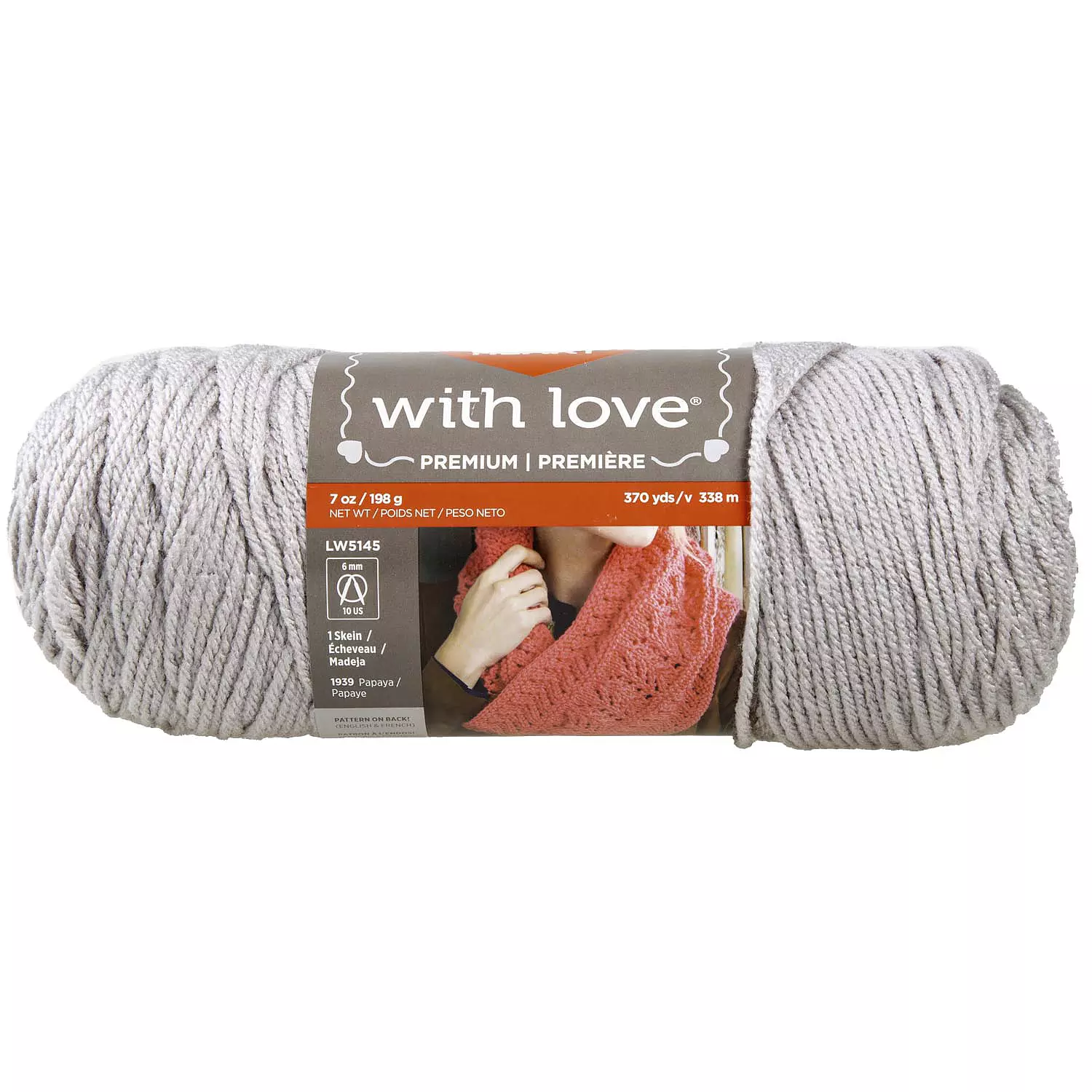 Red Heart With Love - Fil, gris clair
