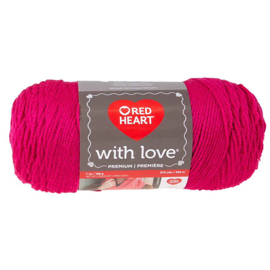 Red Heart With Love - Fil, rose vif