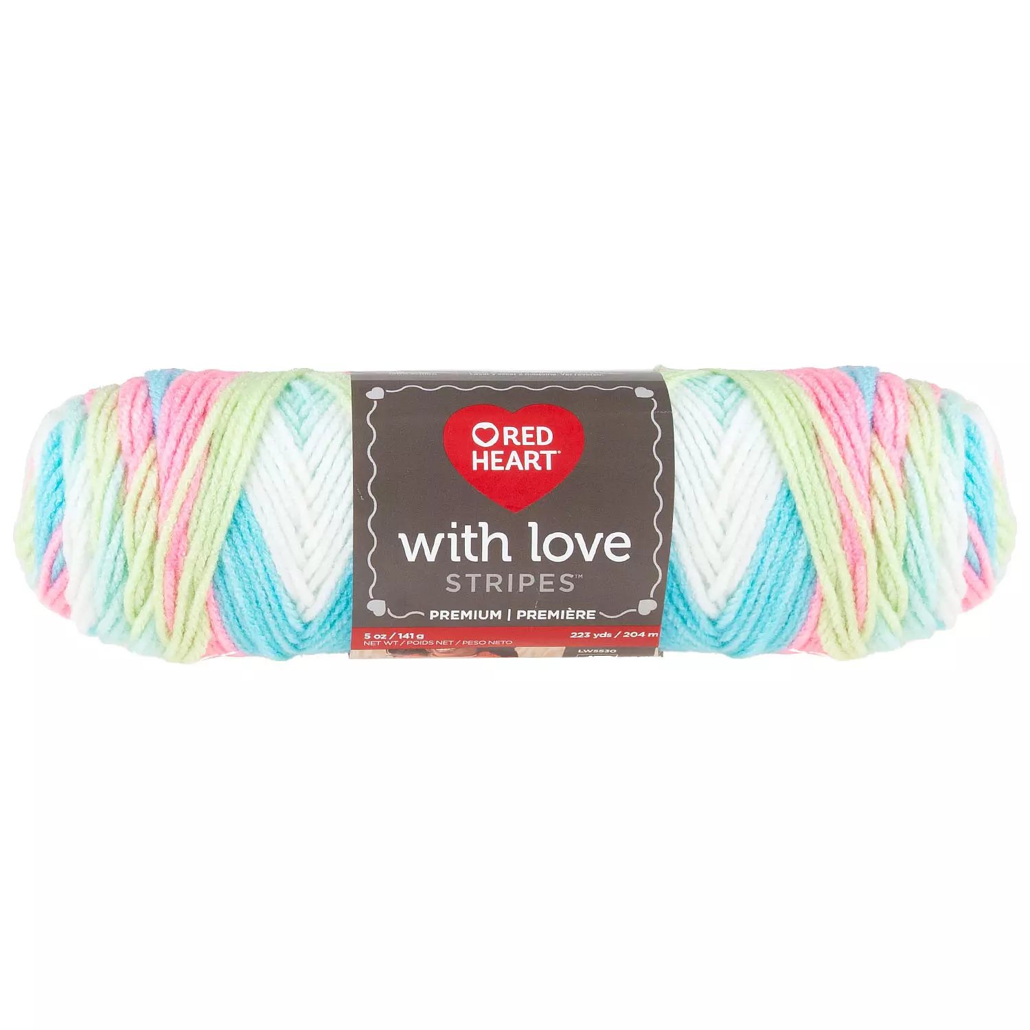 Red Heart With Love - Yarn, candy stripe