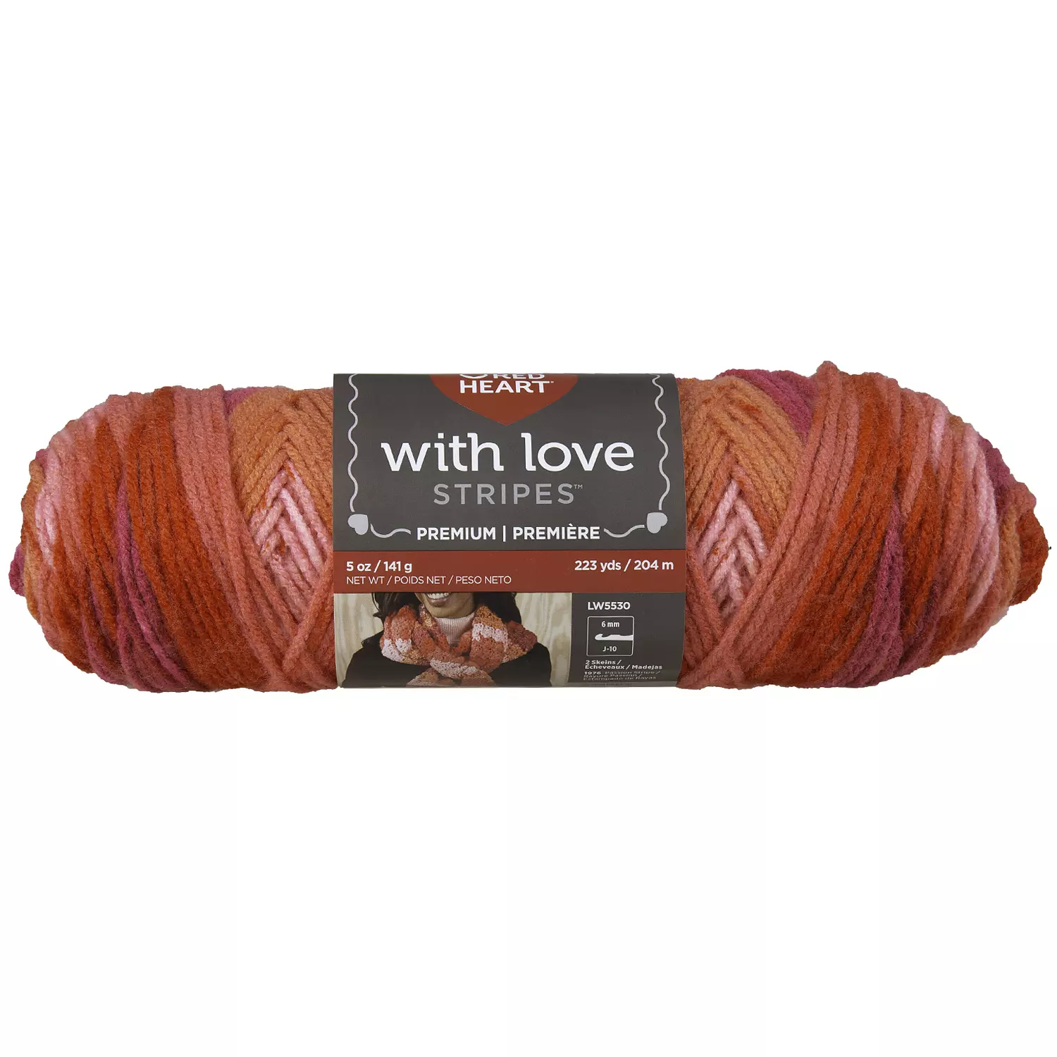 Red Heart With Love - Yarn, passion stripe