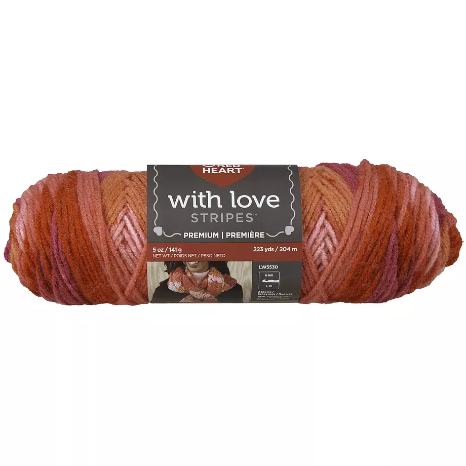 Red Heart With Love - Yarn, passion stripe