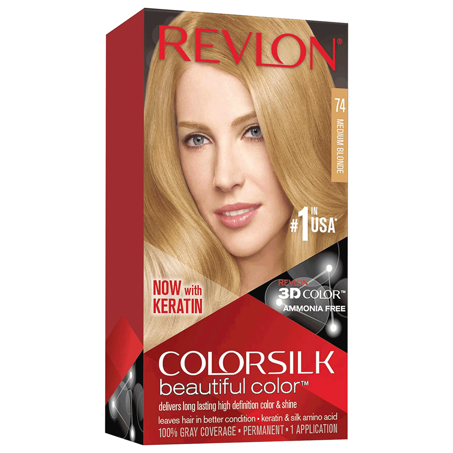 Revlon - Colorsilk Beautiful Color, coloration permanente - 74 Blond moyen