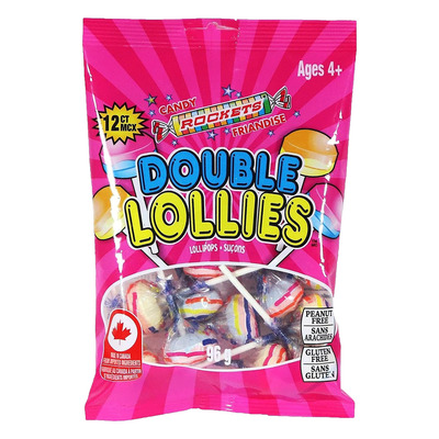 Rockets - Double Lollies lollipops, pk. of 12