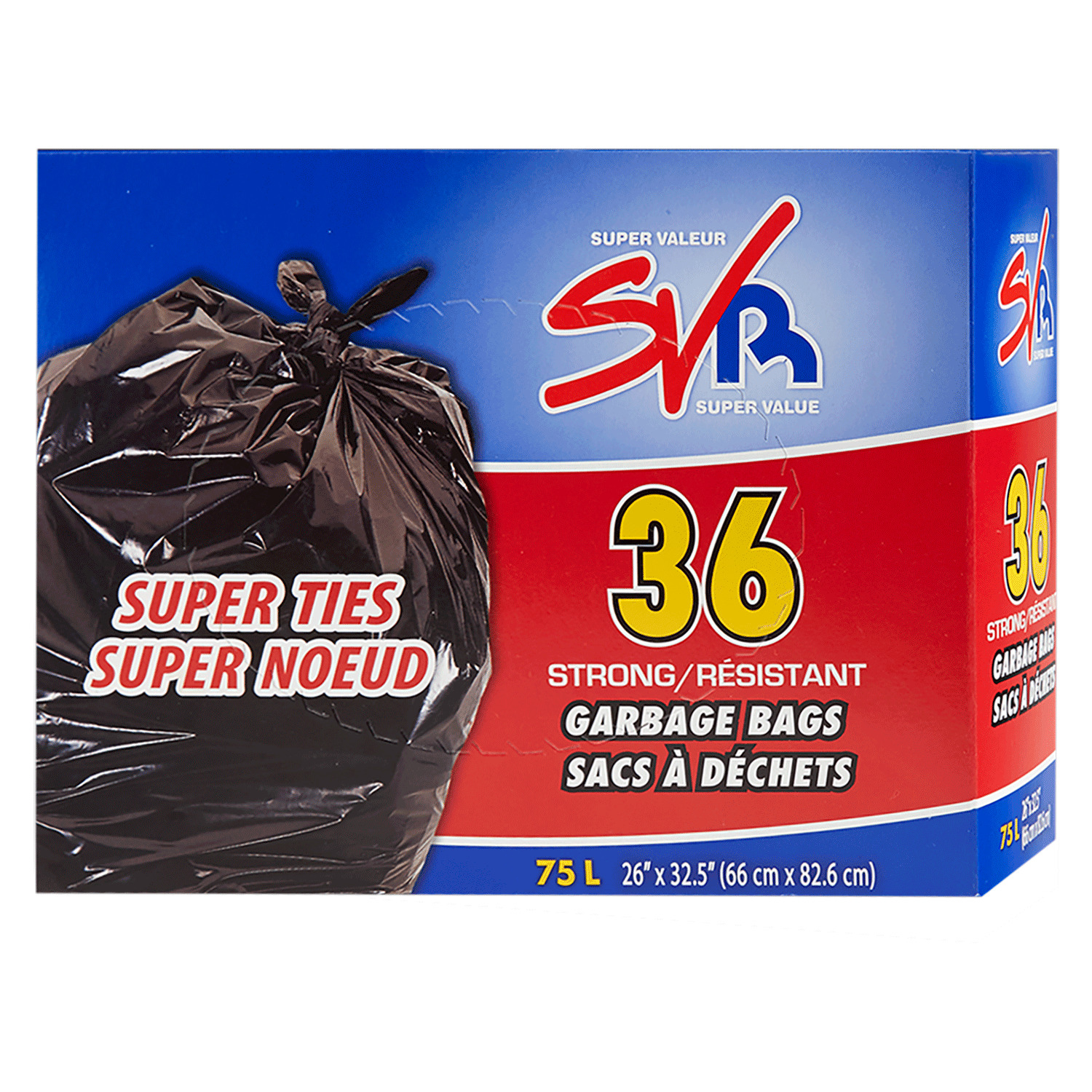 Rossy Super Value - Sacs à ordures, paq. de 36 - 75L