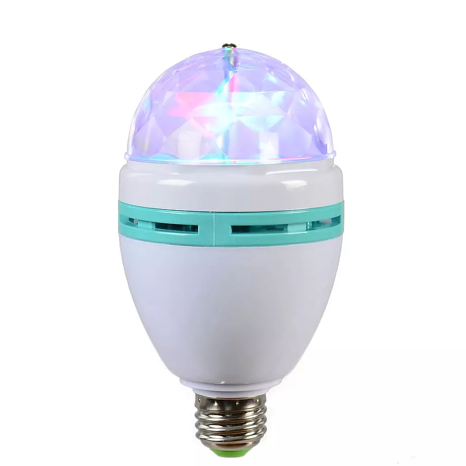 Rotating LED strobe bulb, multi-changing color light
