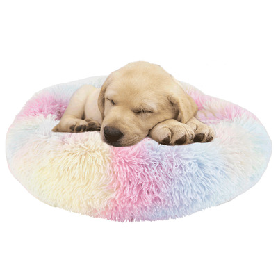 Round plush donut pet bed, 20"