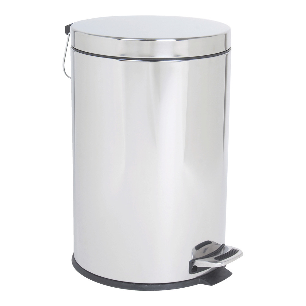 Round stainless steel step garbage can, 20L
