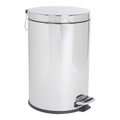 Round stainless steel step garbage can