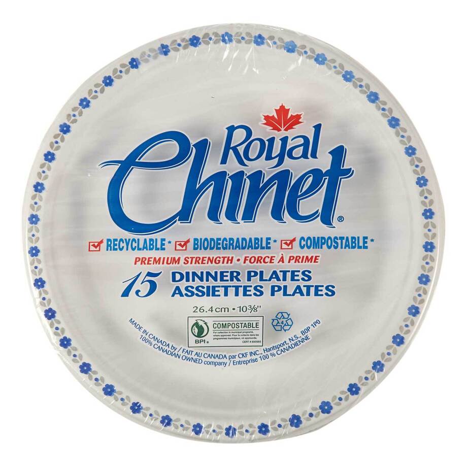 Royal Chinet - Assiettes plates, paq. de 15