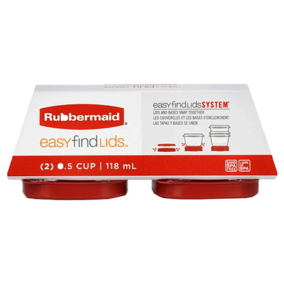 Rubbermaid - Easy Find Lids - Food storage containers and lids, pk. of 2 - 0.5 cups