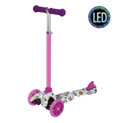 Rugged Racers - Deluxe mini scooter with adjustable height and LED wheels - Unicorn