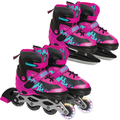 Rugged Racers - Kids adjustable, convertible rollerblades & ice skates - Small