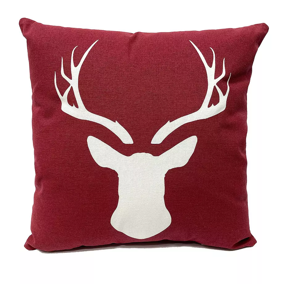 Rustic print decorative cushion, moose antlers, 16"x16"