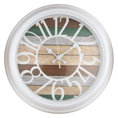 Rustic wood-grain look wall clock