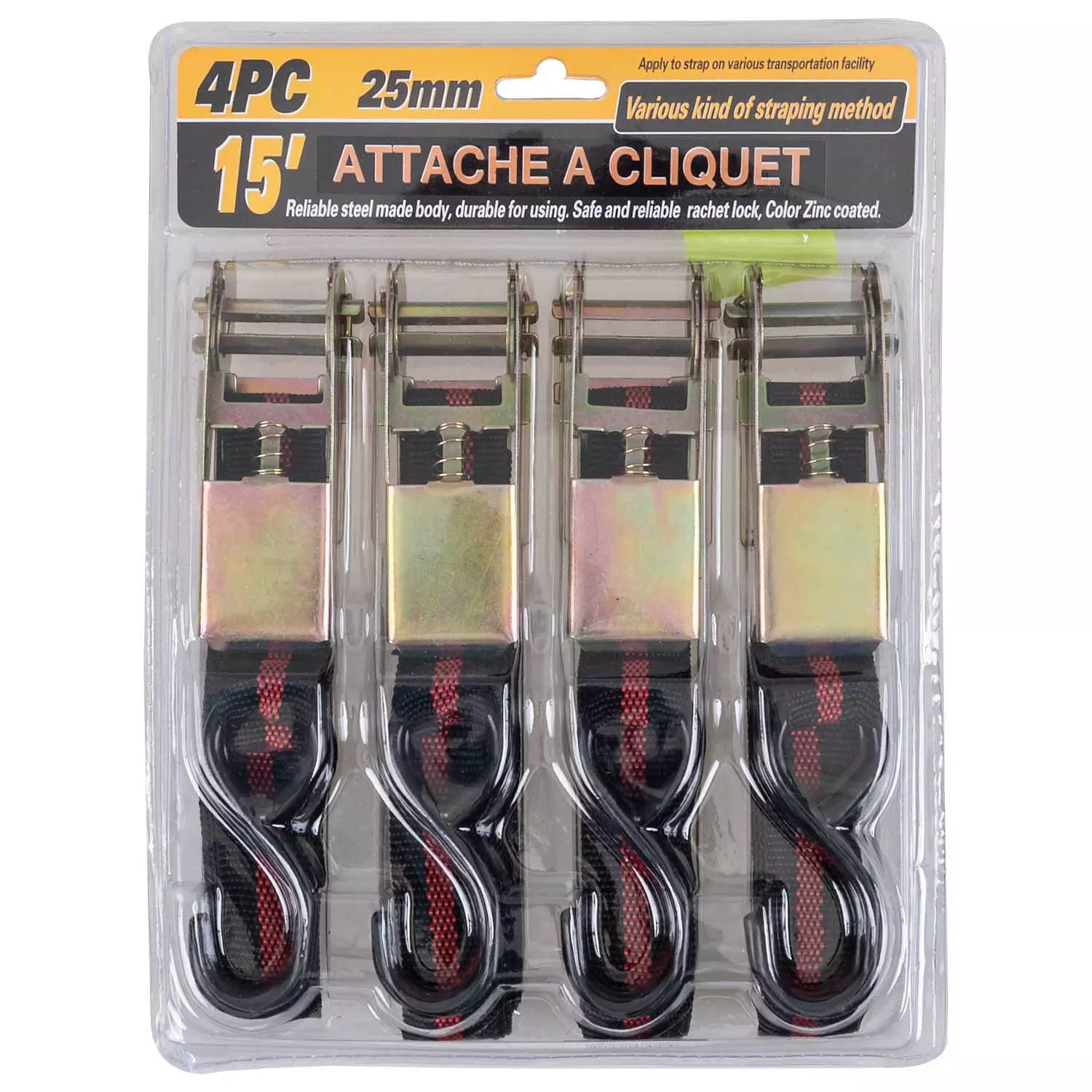 Sangles d'arrimage &agrave; cliquet, paq. de 4
