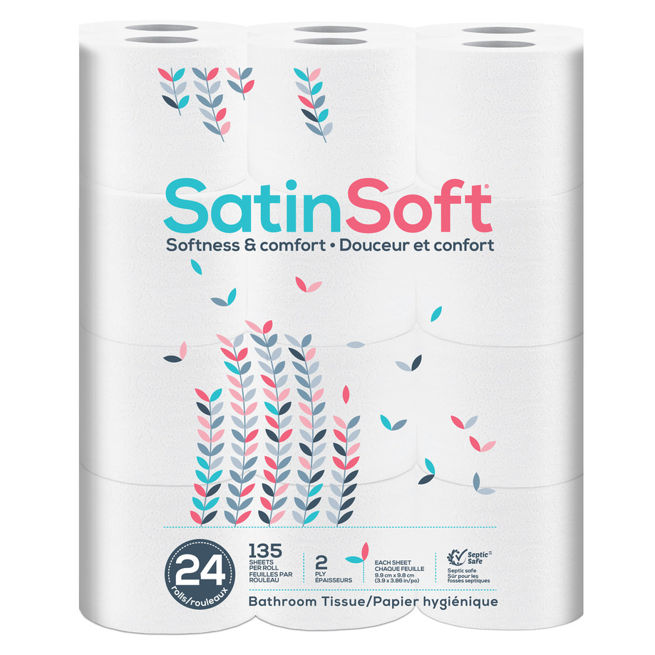 Satin Soft - Bathroom tissue, 2-ply, pk. 24