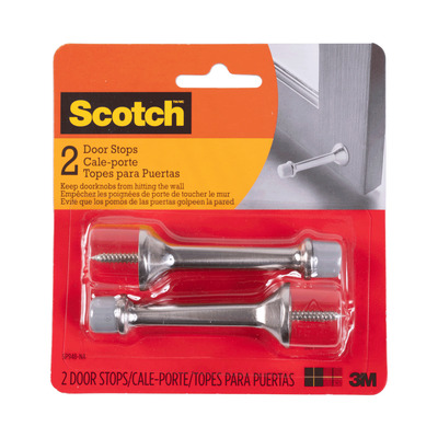 Scotch - Screw-in, satin nickel door stops, pk. of 2