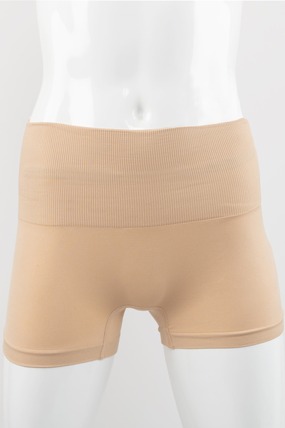 Seamless highwaist boyleg shorts with light support, beige