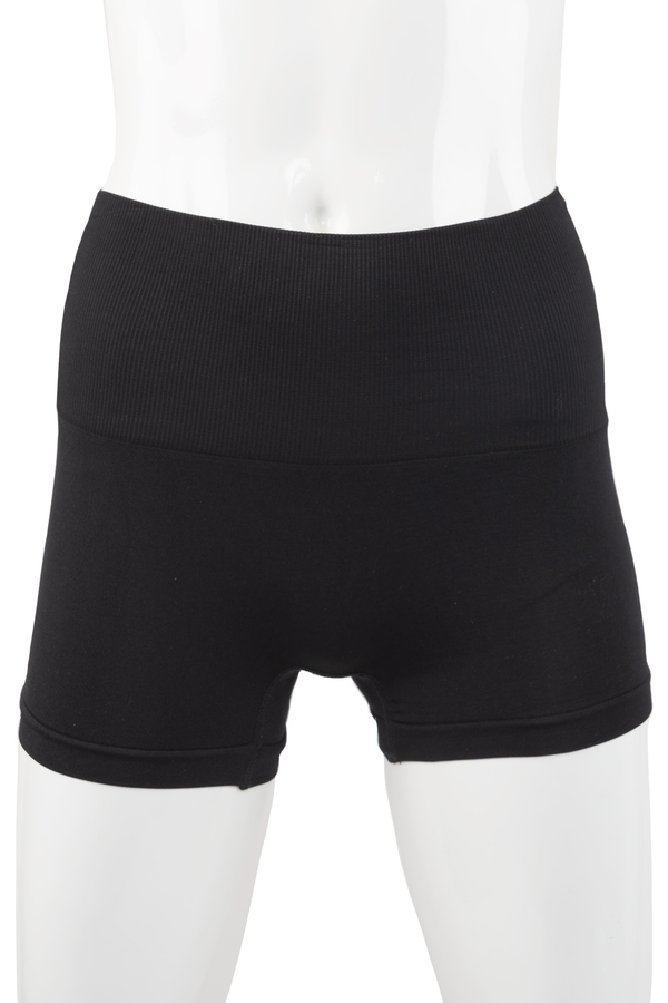 Seamless highwaist boyleg shorts with light support, black