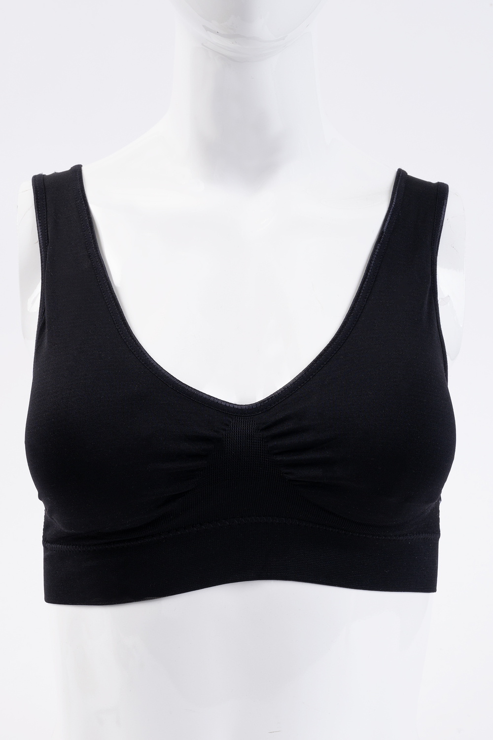 Seamless molded cup shapewear bra. Colour: black. Size: m