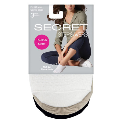 Secret - Step savers - Couvre-pieds &agrave; coupe haute, 3 paires