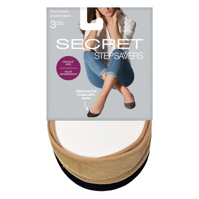 Secret - Step savers - Couvre-pieds &agrave; coupe ultra-basse, 3 paires