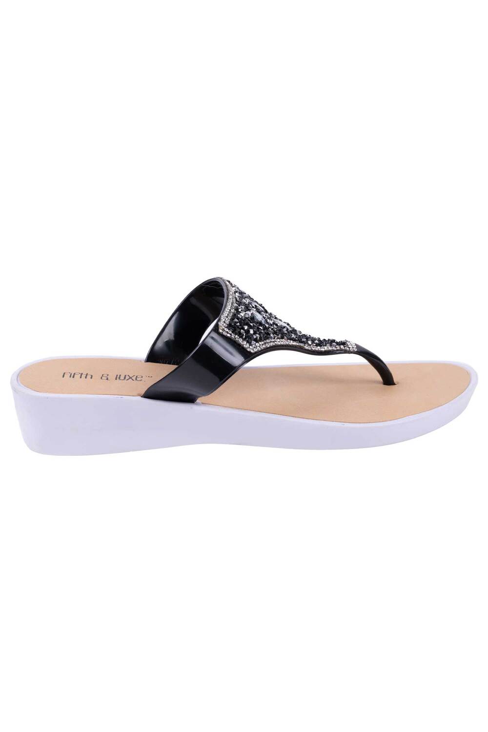 Sequins thong wedge sandal