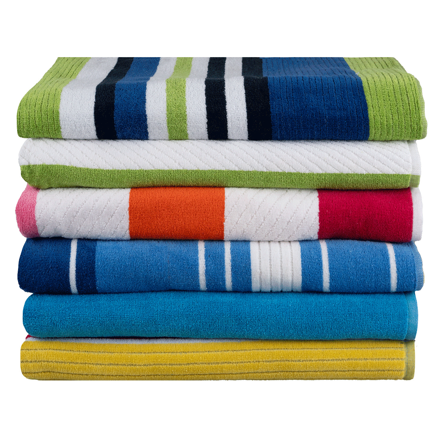 Serviette de plage ray&eacute;e et textur&eacute;e