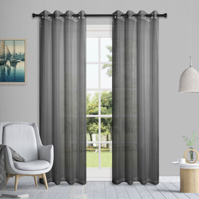 Set of 2 classic voile sheer curtains, 54"x84"