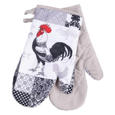 Set of 2 heat-resistant oven mitts - Rooster