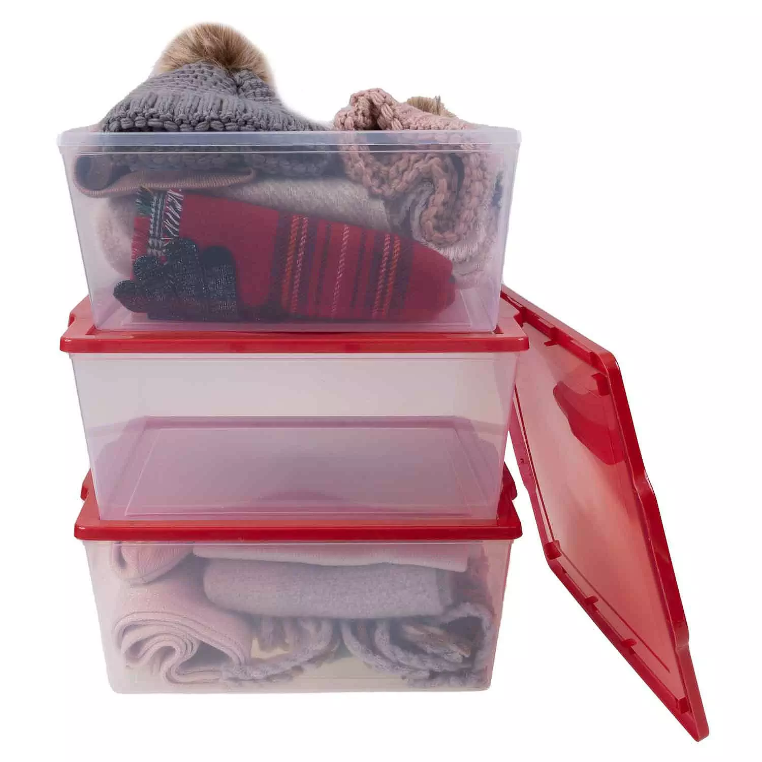 Set of 3 clear storage totes - 3x19.4L