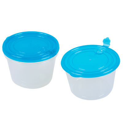 Set of 3 round food containers with air vent - Blue