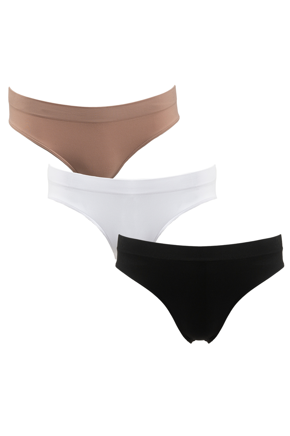 Set of 3 seamless high-cut panties - Neutrals