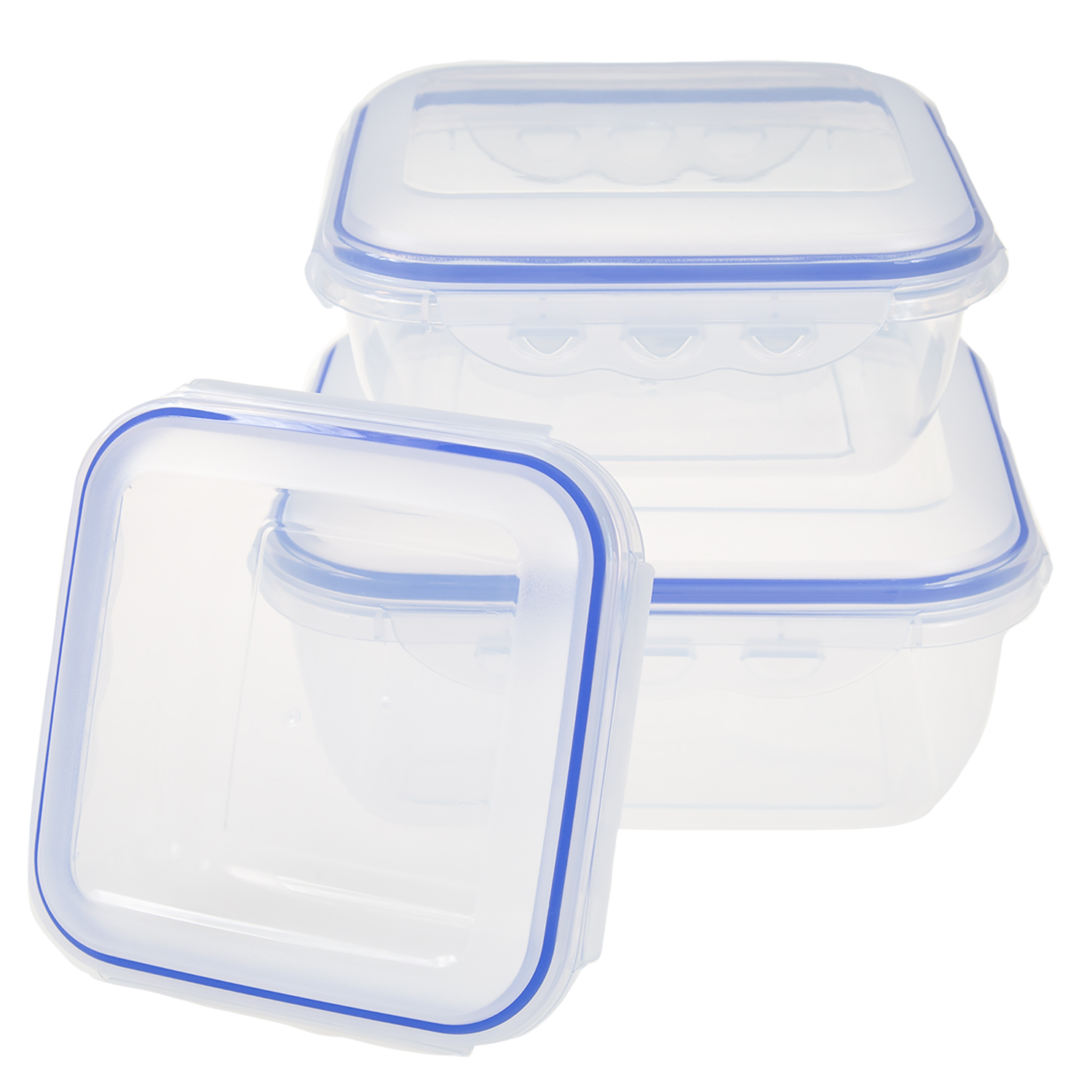 Set of 3 square food containers