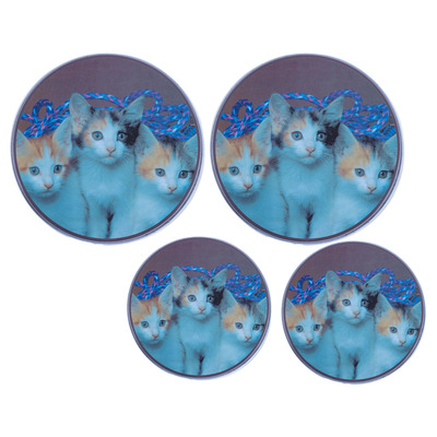 Set of 4 decorative burner covers - Kittens