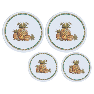 Set of 4 decorative burner covers - Pineapples