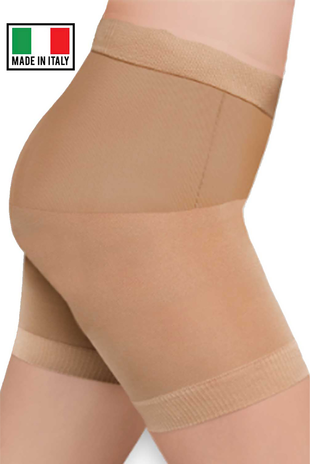 ShapeOn - Tummy slimming short with non-rolling silicone band, medium (M), nude