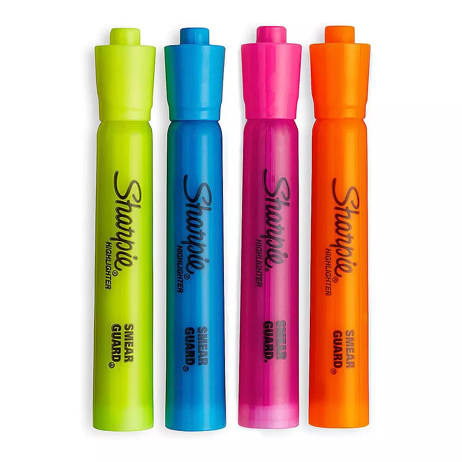 Sharpie - Accent chisel tip highlighters, assorted colors, pk. of 4