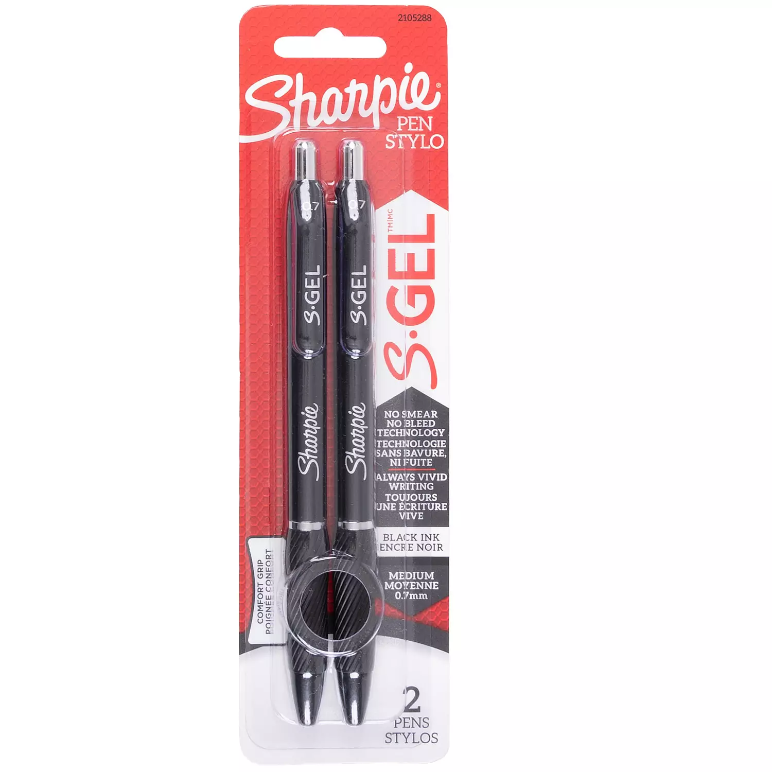 Sharpie - S-Gel, stylos gel à pointe moyenne, paq. de 2