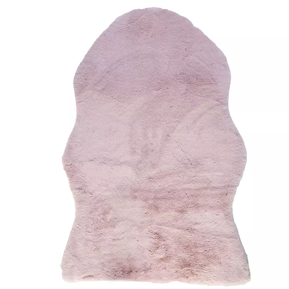 Sheepskin faux fur rug, 2'x3', pink