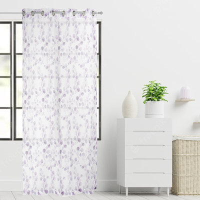 Sheer curtain panel with metal grommets, 54"x84" - Leaf vines
