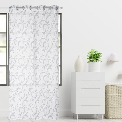 Sheer curtain panel with metal grommets, 54"x84" - Swirls