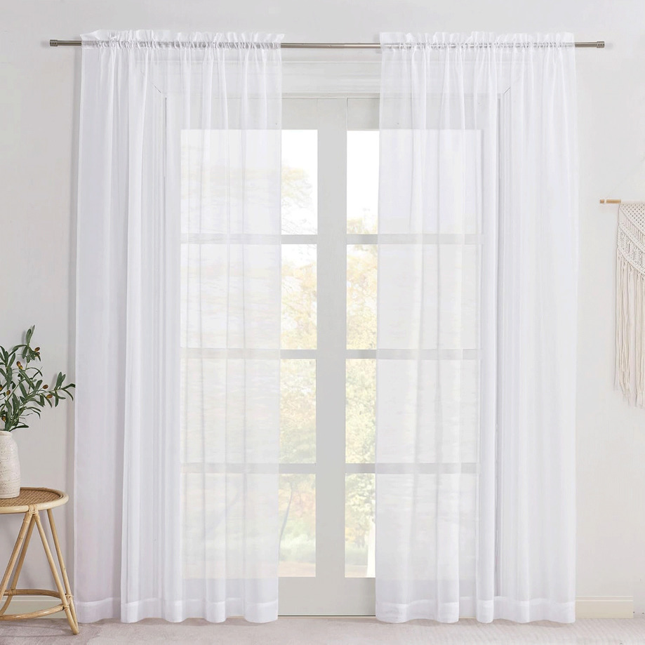 Sheer panel with rod pockets
