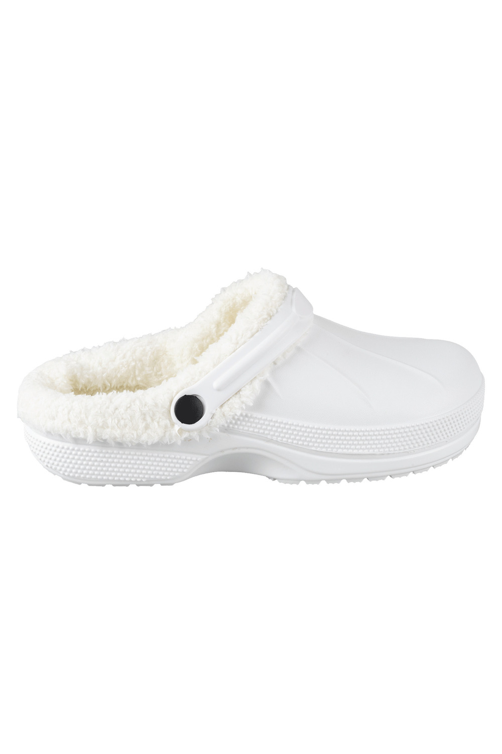 Sherpa-lined clogs with ankle strap