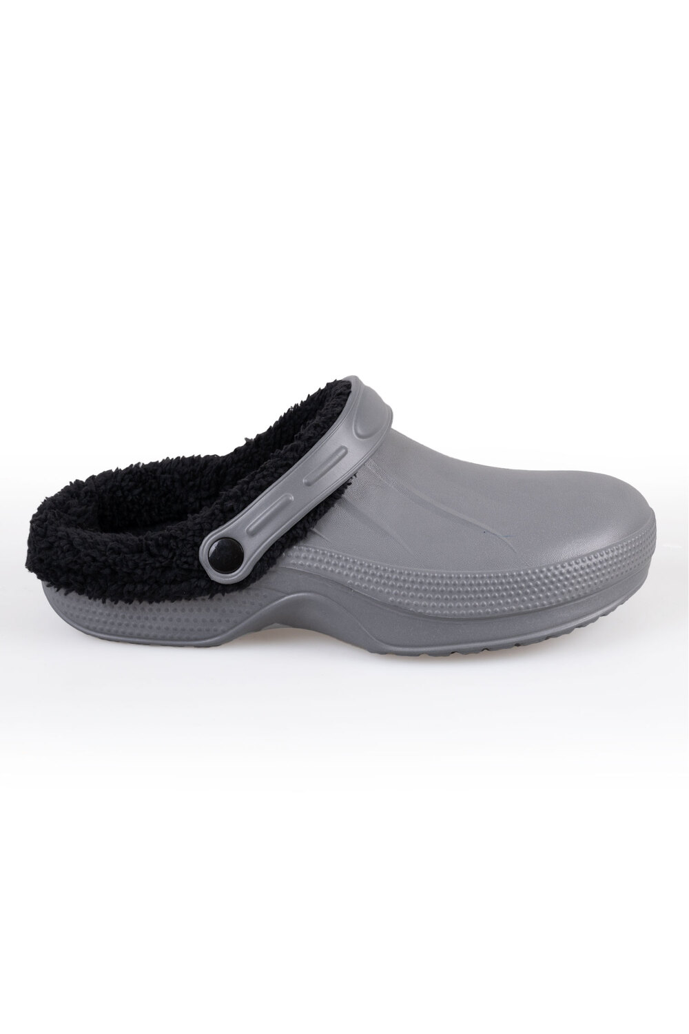Sherpa-lined clogs with ankle strap
